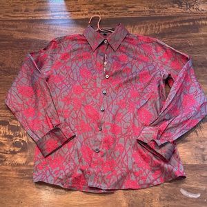 Paper white long sleeve button down shirt